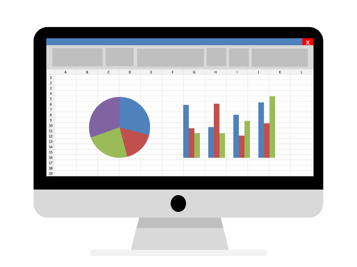 Excel spreadsheet open on a laptop screen